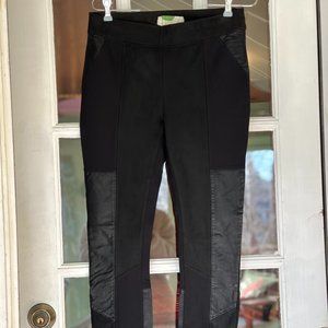 Anthropologie Vegan Leather & Ponte Suede Leggings - Size 28 - (New, never worn)